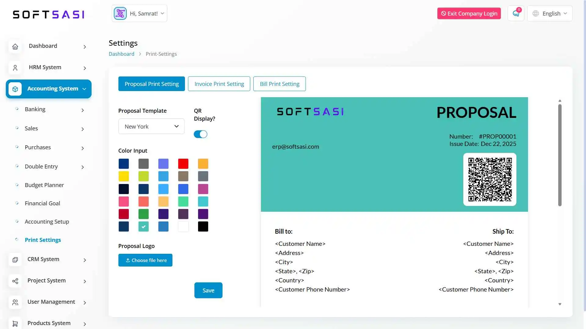 Custom Invoice